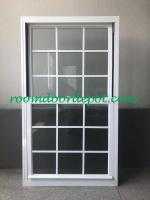 hot sale white color aluminium grill design vertical slide windows